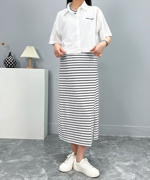 AsRiRe(アスリレイ)の「【AsRiRe】2点セット ショート丈シアーシャツ+ノースリーブワンピース(ワンピース・レディース・ホワイト/カーキ・M)」の12枚目の写真