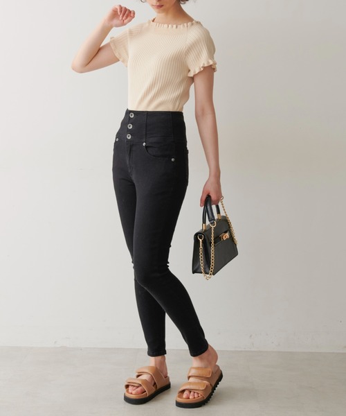 FREE'S MART（フリーズマート）の「ハイウエストボタンフライスキニーデニムパンツ（デニムパンツ・レディース・ブラック系その他/ブルー系その他/ダークネイビー/ブルー系その他2・SMALL/MEDIUM/X-SMALL）」の19枚目の写真