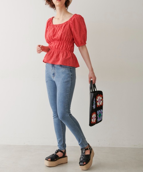 FREE'S MART（フリーズマート）の「ハイウエストボタンフライスキニーデニムパンツ（デニムパンツ・レディース・ブラック系その他/ブルー系その他/ダークネイビー/ブルー系その他2・SMALL/MEDIUM/X-SMALL）」の11枚目の写真