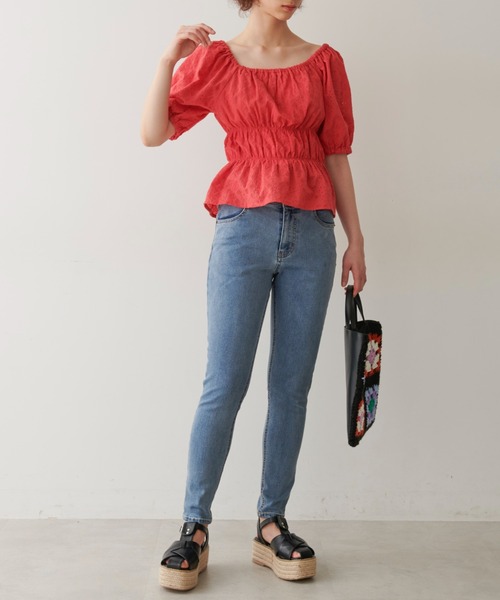 FREE'S MART（フリーズマート）の「ハイウエストボタンフライスキニーデニムパンツ（デニムパンツ・レディース・ブラック系その他/ブルー系その他/ダークネイビー/ブルー系その他2・SMALL/MEDIUM/X-SMALL）」の12枚目の写真