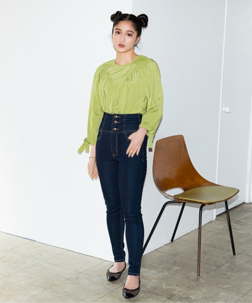 FREE'S MART（フリーズマート）の「ハイウエストボタンフライスキニーデニムパンツ（デニムパンツ・レディース・ブラック系その他/ブルー系その他/ダークネイビー/ブルー系その他2・SMALL/MEDIUM/X-SMALL）」の7枚目の写真