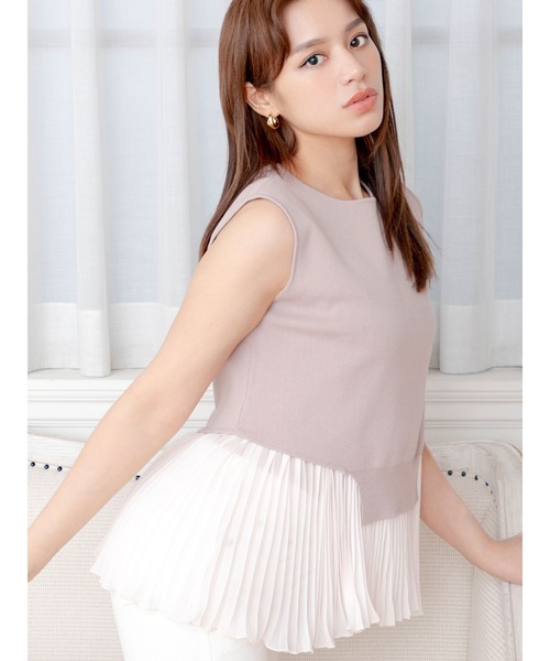DURAS(デュラス)の「アシンメトリープリーツキャミセット(Tシャツ/カットソー・レディース・ブラック/ピンク/グリーン・FREE)」の6枚目の写真