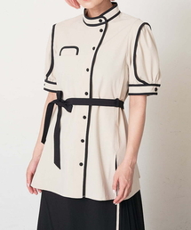 A de a.v.v | 配色パイピングレイヤード袖ブラウス(シャツ/ブラウス)