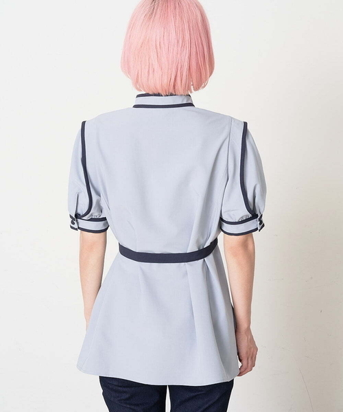 A de a.v.v(アードアー・ヴェ・ヴェ)の「配色パイピングレイヤード袖ブラウス(シャツ/ブラウス・レディース・ライトブルー/ベージュ/ブラック・36/38)」の14枚目の写真