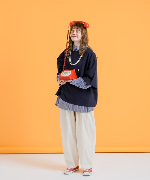 MUHET(ミュエータ)の「【セット】シャツ×ミニ裏毛Tシャツ(シャツ/ブラウス・レディース・ネイビー/オフホワイト/オレンジ・MEDIUM/X-LARGE)」の13枚目の写真