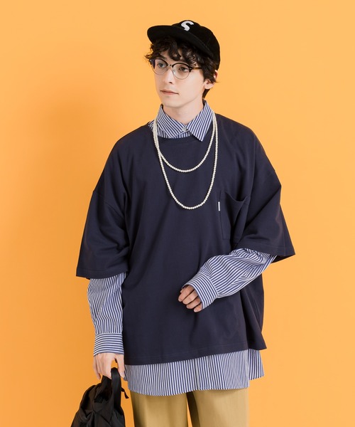 MUHET(ミュエータ)の「【セット】シャツ×ミニ裏毛Tシャツ(シャツ/ブラウス・レディース・ネイビー/オフホワイト/オレンジ・MEDIUM/X-LARGE)」の15枚目の写真