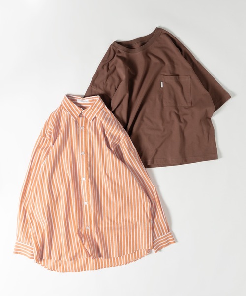 MUHET(ミュエータ)の「【セット】シャツ×ミニ裏毛Tシャツ(シャツ/ブラウス・レディース・ネイビー/オフホワイト/オレンジ・MEDIUM/X-LARGE)」の21枚目の写真