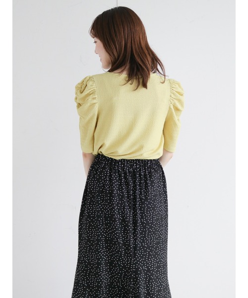 ehka sopo(エヘカソポ)の「パフスリーブプルオーバー(Tシャツ/カットソー・レディース・ブラック/グリーン/ラベンダー/キナリ・フリ-)」の10枚目の写真