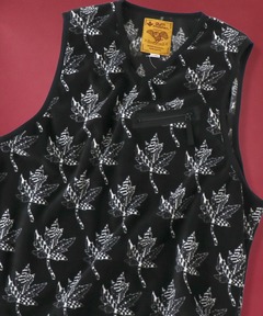 総柄フリースベスト