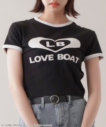 【LOVEBOAT/ラブボート】ショート丈ロゴリンガーTシャツ