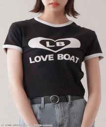 LOVE BOAT | 【LOVEBOAT/ラブボート】ショート丈ロゴリンガーTシャツ(Tシャツ/カットソー)