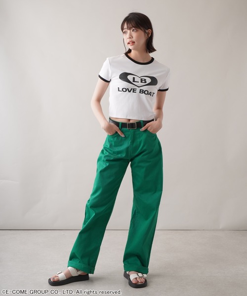 LOVE BOAT(ラブ・ボート)の「【LOVEBOAT/ラブボート】ショート丈ロゴリンガーTシャツ(Tシャツ/カットソー・レディース・ホワイト/ブラック・ONESIZE)」の17枚目の写真