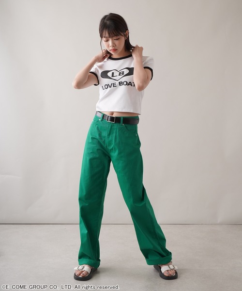 LOVE BOAT(ラブ・ボート)の「【LOVEBOAT/ラブボート】ショート丈ロゴリンガーTシャツ(Tシャツ/カットソー・レディース・ホワイト/ブラック・ONESIZE)」の19枚目の写真