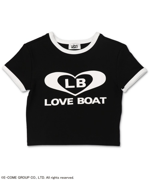 LOVE BOAT(ラブ・ボート)の「【LOVEBOAT/ラブボート】ショート丈ロゴリンガーTシャツ(Tシャツ/カットソー・レディース・ホワイト/ブラック・ONESIZE)」の8枚目の写真