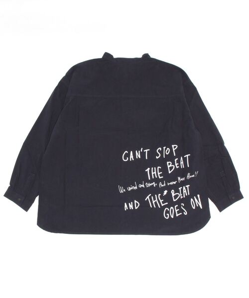 GROOVY COLORS（グルービーカラーズ）の「ダンプバンドカラー BIG シャツ（シャツ/ブラウス・キッズ・ホワイト/ネイビー・140/130）」の3枚目の写真