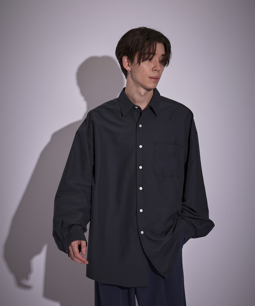 JUNRED（ジュンレッド）の「ピーチブロードドロップショルダーシャツ（シャツ/ブラウス・メンズ・ホワイト/チャコールグレー/サックスブルー/ブルー・S/M/L）」の5枚目の写真