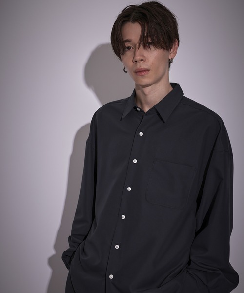 JUNRED（ジュンレッド）の「ピーチブロードドロップショルダーシャツ（シャツ/ブラウス・メンズ・ホワイト/チャコールグレー/サックスブルー/ブルー・S/M/L）」の7枚目の写真