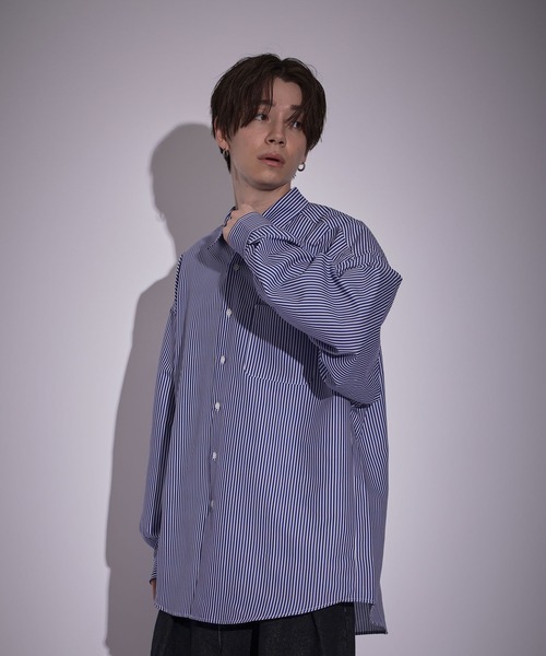 JUNRED（ジュンレッド）の「ピーチブロードドロップショルダーシャツ（シャツ/ブラウス・メンズ・ホワイト/チャコールグレー/サックスブルー/ブルー・S/M/L）」の10枚目の写真