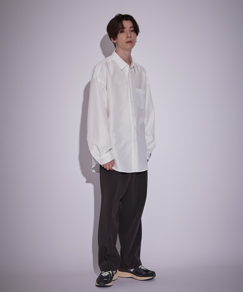 JUNRED（ジュンレッド）の「ピーチブロードドロップショルダーシャツ（シャツ/ブラウス・メンズ・ホワイト/チャコールグレー/サックスブルー/ブルー・S/M/L）」の18枚目の写真