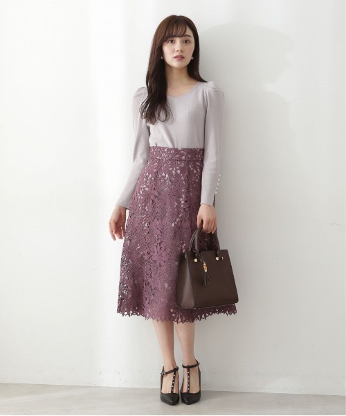 PROPORTION BODY DRESSING（プロポーションボディドレッシング）の「レースフレアースカート / 1212220903（スカート・レディース・ピンク/ブルー/ブラウン/ピンク系その他・X-SMALL/SMALL/MEDIUM）」の17枚目の写真
