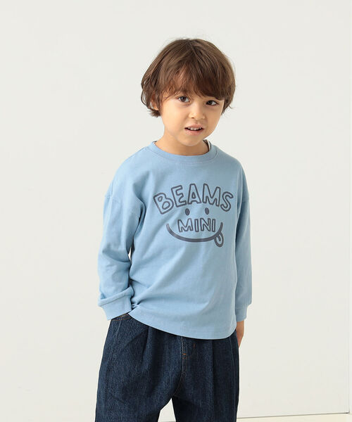 BEAMS mini(ビームスミニ)の「BEAMS mini / スマイルロゴ ビッグ ロングスリーブ Tシャツ22FW (90~140㎝)(Tシャツ/カットソー・キッズ・レッド系その他/ロイヤルブルー/ホワイト系その他7/ケリー・90/120/110/130/100)」の4枚目の写真
