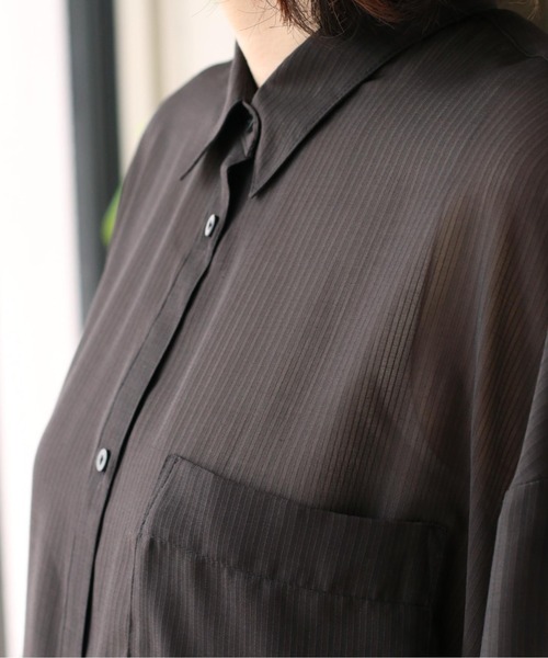 cepo(セポ)の「シアーストライプ ビッグシャツ(シャツ/ブラウス・レディース・ブラック/オフホワイト/オレンジ・M)」の18枚目の写真