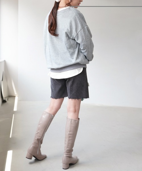 IAMUSE(アイアミューズ)の「Vネックスウェットトップス S0426【IAMUSE】(スウェット・レディース・ネイビー/グレー/ブラック/ベージュ・FREE)」の12枚目の写真