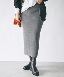 RIVE DROITE | こなれ感を演出するニットスカート/バックスリットリブタイトスカート(スカート)