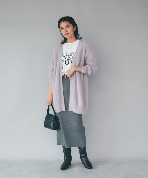 RIVE DROITE（リヴドロワ）の「シンプルで着回し力抜群/バックスリットリブタイトスカート（スカート・レディース・ブラック/グレー/キャメル・36/38）」の4枚目の写真