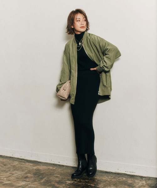 RIVE DROITE（リヴドロワ）の「シンプルで着回し力抜群/バックスリットリブタイトスカート（スカート・レディース・ブラック/グレー/キャメル・36/38）」の13枚目の写真