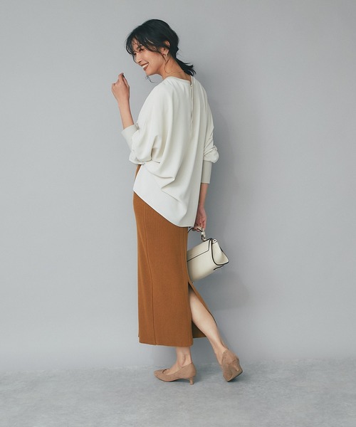 RIVE DROITE（リヴドロワ）の「シンプルで着回し力抜群/バックスリットリブタイトスカート（スカート・レディース・ブラック/グレー/キャメル・36/38）」の18枚目の写真