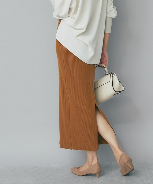 RIVE DROITE（リヴドロワ）の「シンプルで着回し力抜群/バックスリットリブタイトスカート（スカート・レディース・ブラック/グレー/キャメル・36/38）」の16枚目の写真