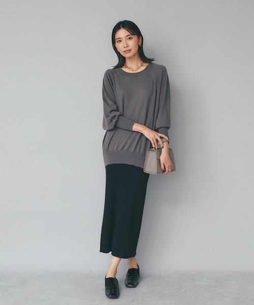 RIVE DROITE（リヴドロワ）の「シンプルで着回し力抜群/バックスリットリブタイトスカート（スカート・レディース・ブラック/グレー/キャメル・36/38）」の20枚目の写真