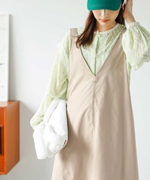 GeeRA（ジーラ）の「Ｖネックデザインジャンパースカート（ジャンパースカート）」