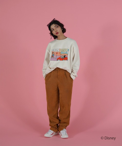 TINA：JOJUN（ティーナジョジュン）の「フロントタック コーデュロイパンツ TINA：JOJUN（その他パンツ・レディース・グリーン/キャメル・S/M）」の4枚目の写真