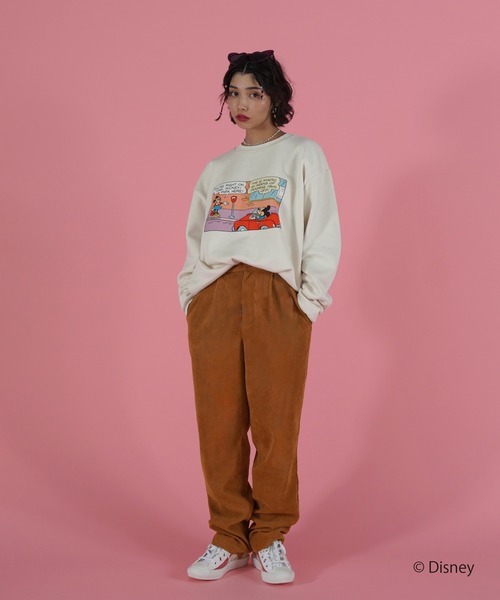 TINA：JOJUN（ティーナジョジュン）の「フロントタック コーデュロイパンツ TINA：JOJUN（その他パンツ・レディース・グリーン/キャメル・S/M）」の6枚目の写真