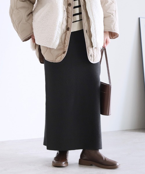 reca（レカ）の「ニットロングスカート（スカート・レディース・ブラック/モカ/グレー系その他・FREE）」の2枚目の写真