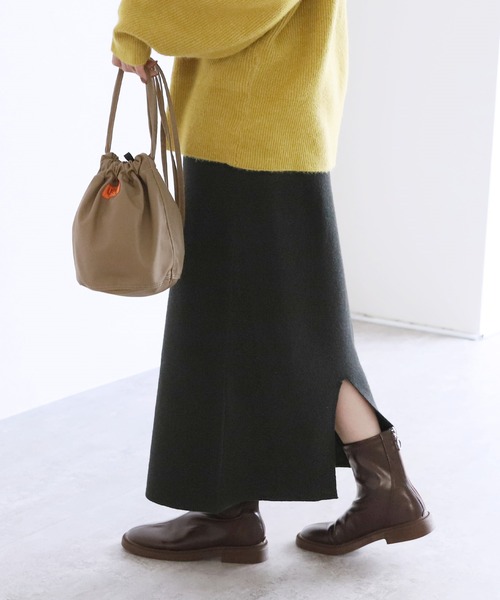 reca（レカ）の「ニットロングスカート（スカート・レディース・ブラック/モカ/グレー系その他・FREE）」の5枚目の写真