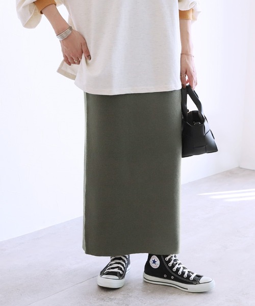 reca（レカ）の「ニットロングスカート（スカート・レディース・ブラック/モカ/グレー系その他・FREE）」の8枚目の写真