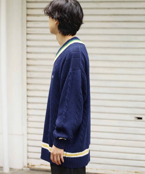 SUNNY  SPORTS（サニースポーツ）の「ROOPTOKYO別注：THE FOX CHILDEN SWEATER セーター チルデンニット（ニット/セーター・メンズ・ホワイト/ネイビー・M/L）」の11枚目の写真