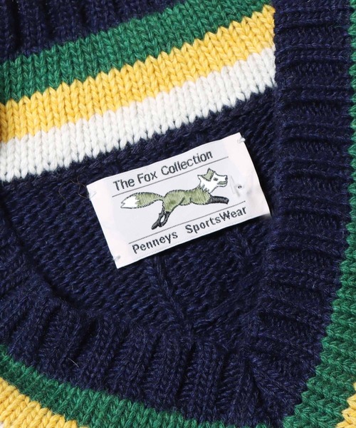 SUNNY  SPORTS（サニースポーツ）の「ROOPTOKYO別注：THE FOX CHILDEN SWEATER セーター チルデンニット（ニット/セーター・メンズ・ホワイト/ネイビー・M/L）」の18枚目の写真