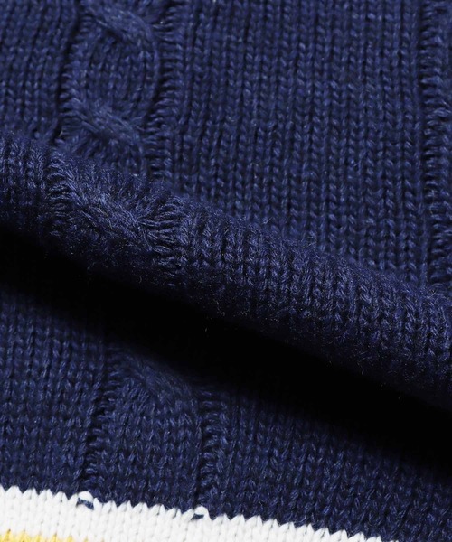 SUNNY  SPORTS（サニースポーツ）の「ROOPTOKYO別注：THE FOX CHILDEN SWEATER セーター チルデンニット（ニット/セーター・メンズ・ホワイト/ネイビー・M/L）」の7枚目の写真