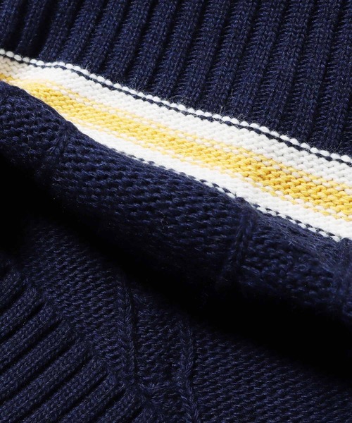 SUNNY  SPORTS（サニースポーツ）の「ROOPTOKYO別注：THE FOX CHILDEN SWEATER セーター チルデンニット（ニット/セーター・メンズ・ホワイト/ネイビー・M/L）」の9枚目の写真