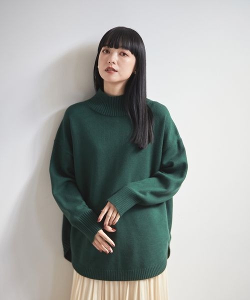 LOWRYS FARM(ローリーズファーム)の「2WAYハイネックラウンドロングスリーブ 294850(ニット/セーター・レディース・アイボリー/ブラック/グリーン/オレンジ/ブルー/ライトグリーン・FREE)」の3枚目の写真