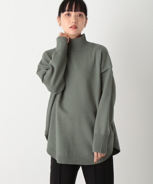 LOWRYS FARM(ローリーズファーム)の「2WAYハイネックラウンドロングスリーブ 294850(ニット/セーター・レディース・アイボリー/ブラック/グリーン/オレンジ/ブルー/ライトグリーン・FREE)」の4枚目の写真