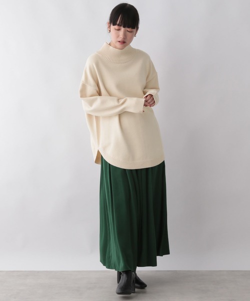 LOWRYS FARM(ローリーズファーム)の「2WAYハイネックラウンドロングスリーブ 294850(ニット/セーター・レディース・アイボリー/ブラック/グリーン/オレンジ/ブルー/ライトグリーン・FREE)」の10枚目の写真