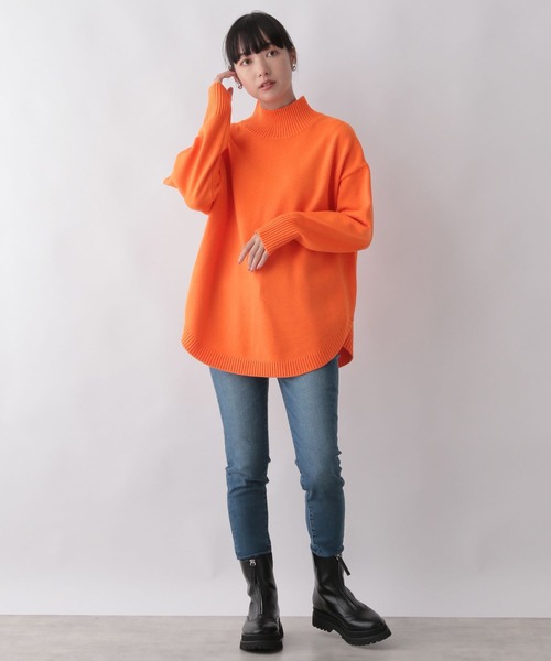 LOWRYS FARM(ローリーズファーム)の「2WAYハイネックラウンドロングスリーブ 294850(ニット/セーター・レディース・アイボリー/ブラック/グリーン/オレンジ/ブルー/ライトグリーン・FREE)」の17枚目の写真