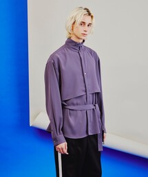 tk.TAKEO KIKUCHI | トロミツイルレイヤーベルテッドシャツ(シャツ/ブラウス)