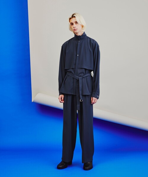 tk.TAKEO KIKUCHI（ティーケータケオキクチ）の「◆トロミツイルレイヤーベルテッドシャツ（シャツ/ブラウス・メンズ・ブラック/ネイビー/ライトパープル・01/02/03/66）」の11枚目の写真