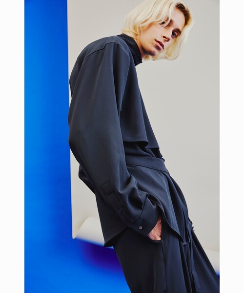 tk.TAKEO KIKUCHI（ティーケータケオキクチ）の「◆トロミツイルレイヤーベルテッドシャツ（シャツ/ブラウス・メンズ・ブラック/ネイビー/ライトパープル・01/02/03/66）」の7枚目の写真